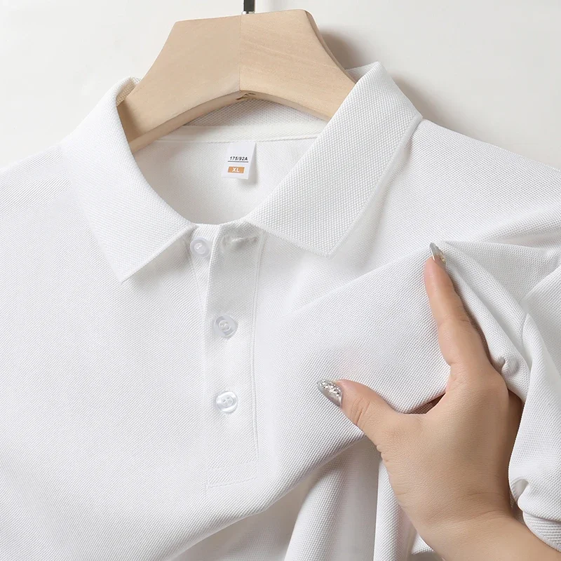 Men\'s Solid Color Casual Fashion Short Sleeve Polo Shirt Summer Comfortable Top for Business And Leisure