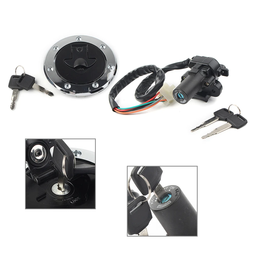 Motorcycle Fuel Gas Cap Ignition Switch Lock Set For Kawasaki Ninja ZX6R ZX7R ZX9R ZZR600 ZZR400 ZXR400 ZXR750