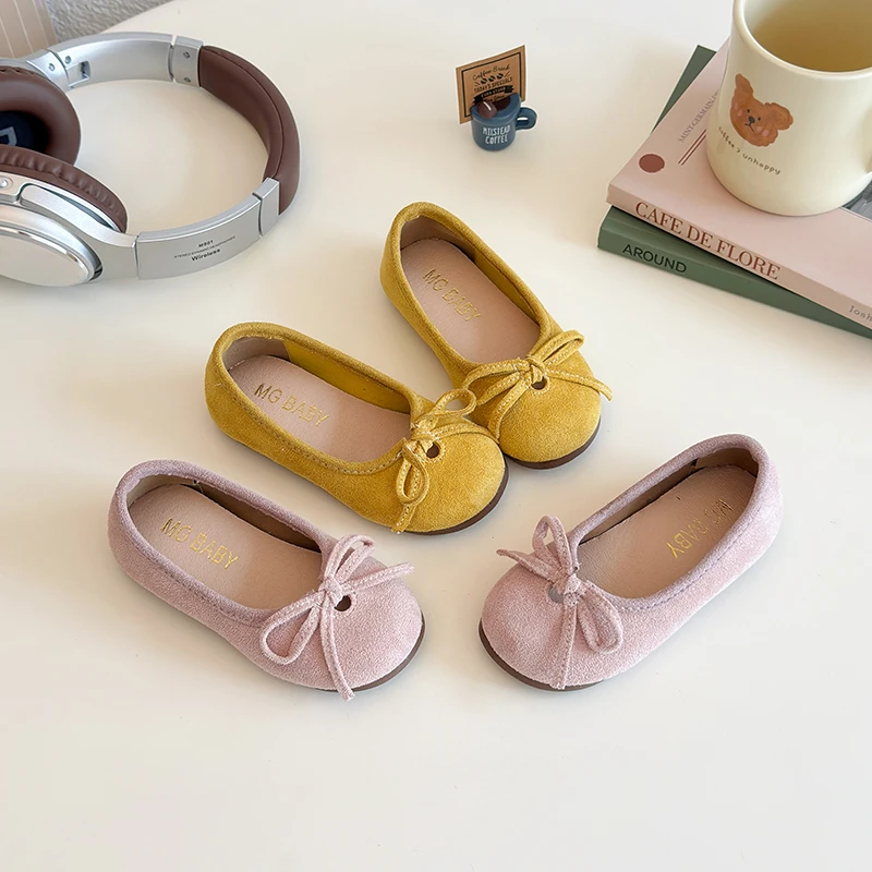 

Autumn Fashion Children's Leather Shoes for Girls Korean Girls Soft Sole Bow Anti Slip Lightweight Fashion Princess Single Shoes