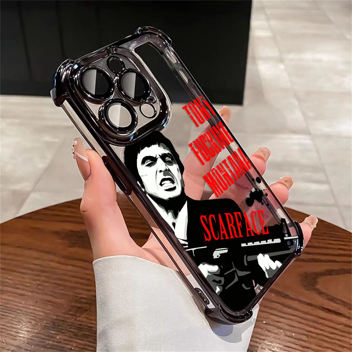 Film Scarface Phone Case For iPhone 16 15 14 13 12 11 Pro Max X XR XSMax 7 8 Plus Shockproof Clear Armor Cover