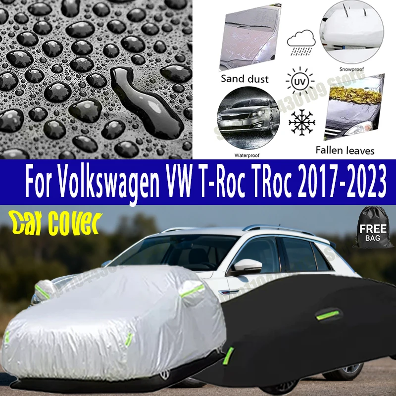 

For Volkswagen VW T-Roc TRoc 2017-2023 Car Cover Waterproof UV Protection All Weather Dustproof Snow Rain Cover 190T Polyester