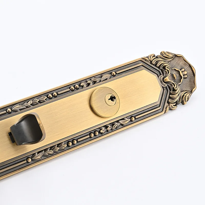 Villa main door lock, solid wood, brass luxury door lock, copper double, double door handle LL-202219