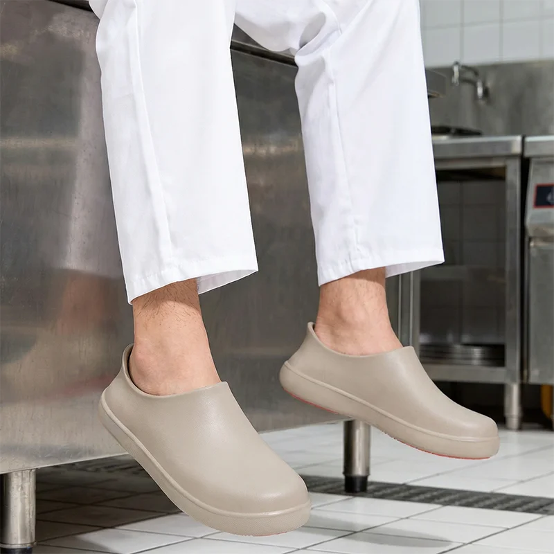 Professionelle rutschfeste Kochschuhe für Herren, ölbeständig, wasserdicht, atmungsaktiv, langlebig, leichte Arbeitssandalen für Restaurants – Detail 16