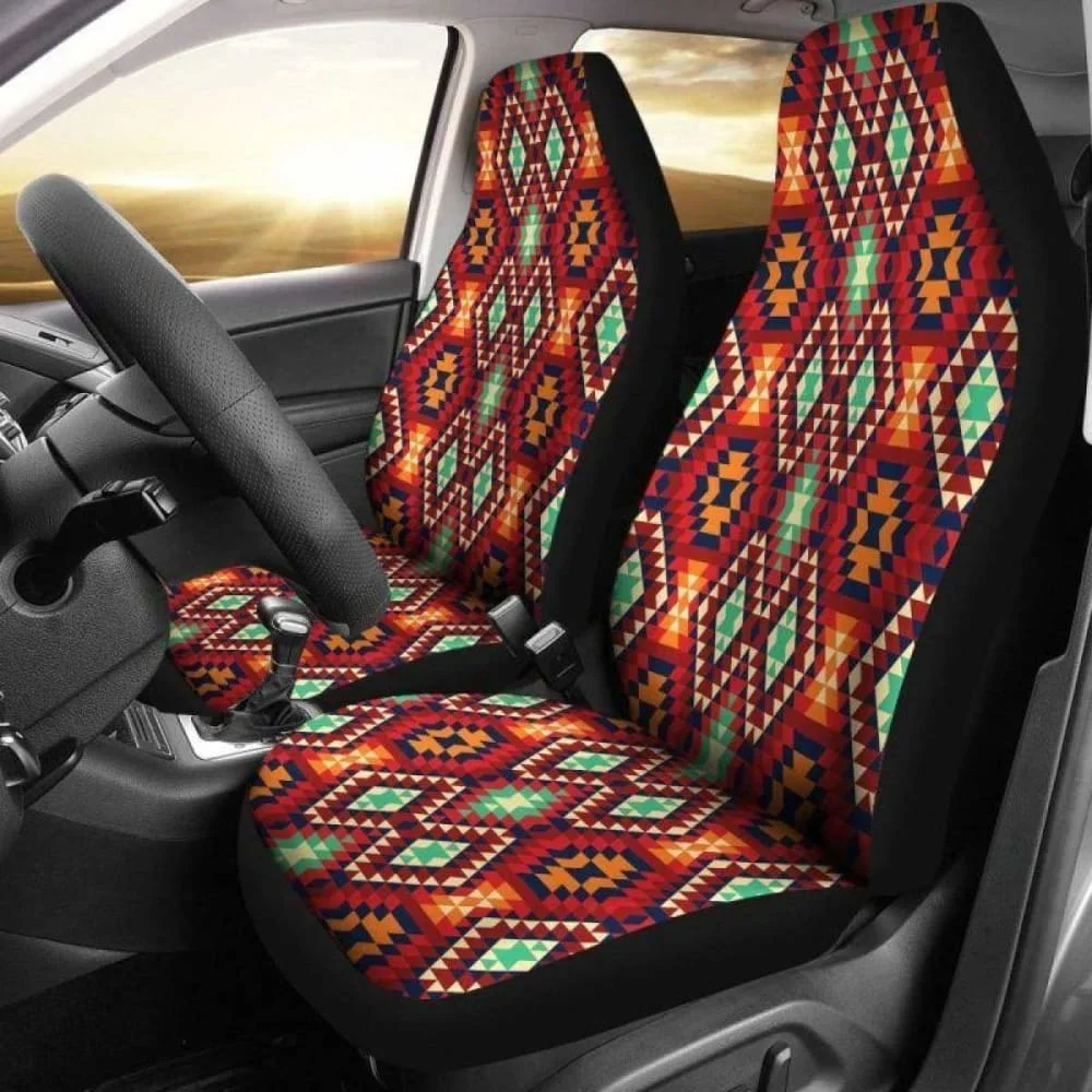 Mexico Aztec Pattern 06 Car Seat Cover 1,Pack of 2 Universal Front Seat Protective Cover