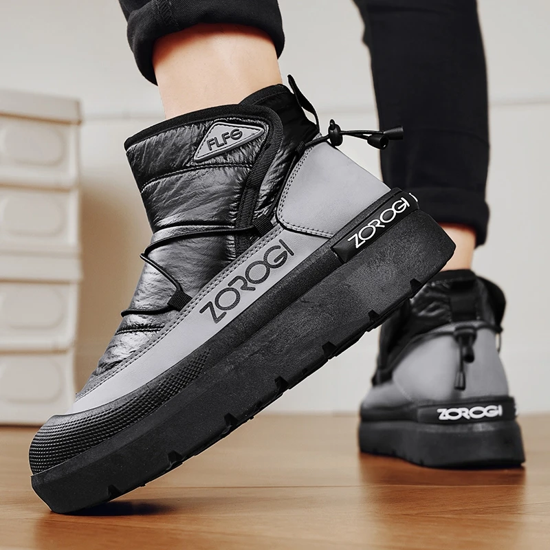 Nuevas botas de invierno antideslizantes y resistentes al desgaste para deportes y ocio suaves y cómodas para hombres, zapatillas de deporte de terciopelo para hombres, botines