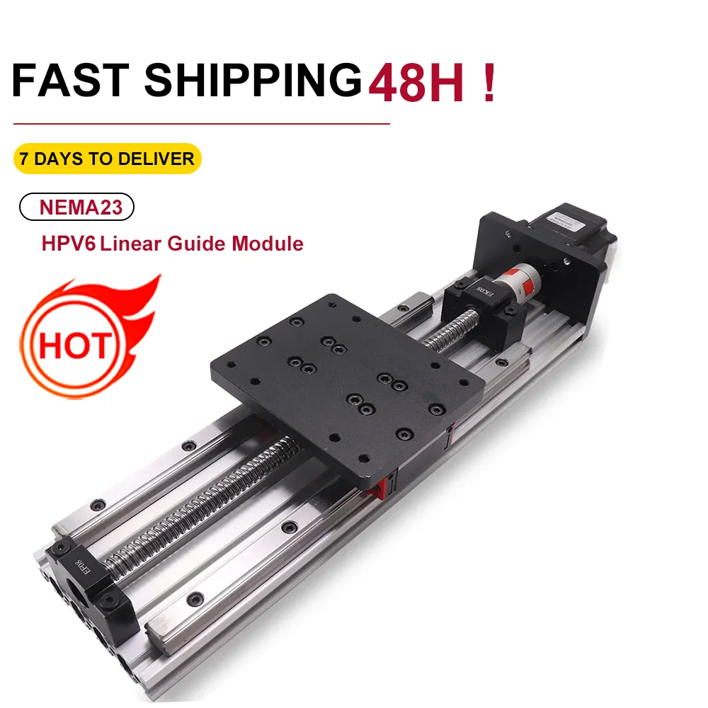 HPV6  ballscrew SFU1204 with Linear Guides HGH15 HIWIN  same size with NEMA23 2.8A 56mm stepper motor for CNC milling machine