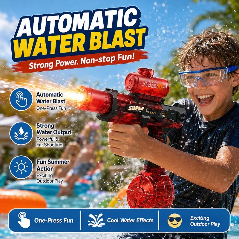 Short Trip Essential Electric Glowing Mist Water Play Toy Stable Full Water Flow for Seaside Pool Holiday Play