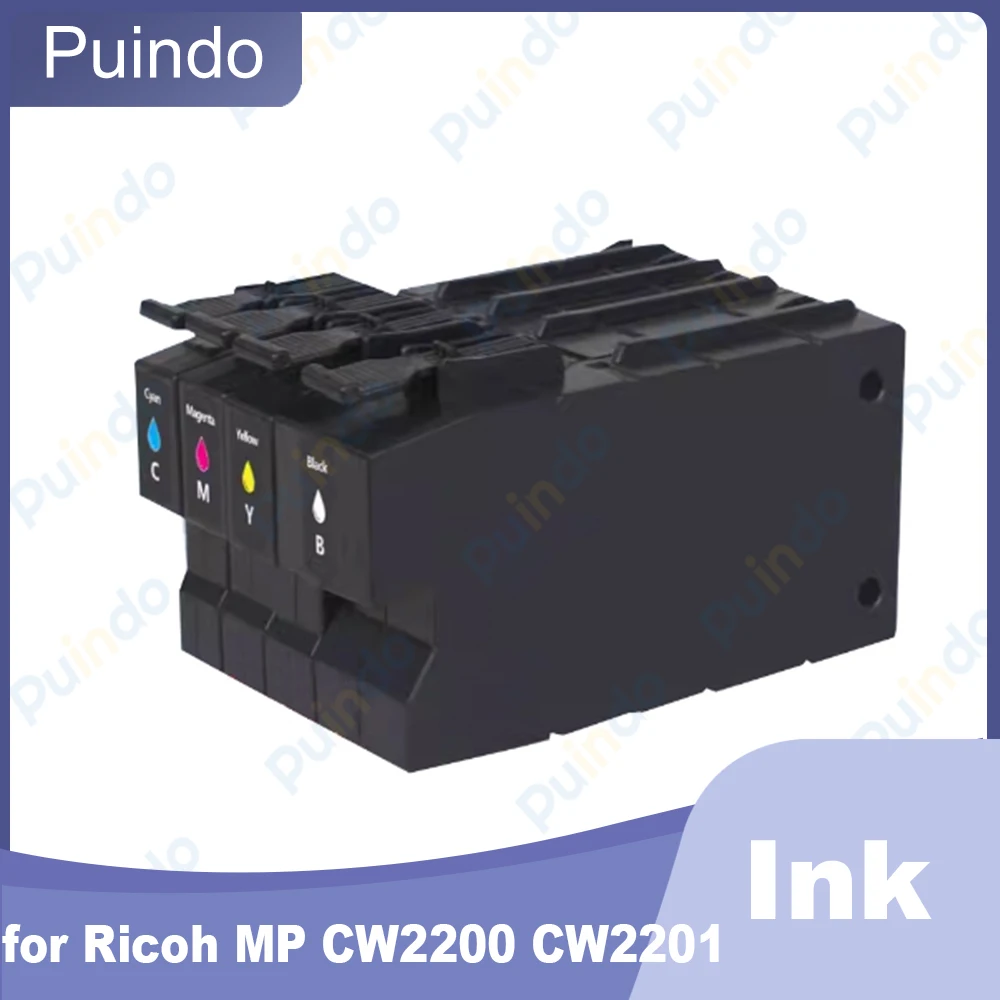 

1Set4PCS Compatible CMYK Oil Based Ink with Chip for Ricoh MP CW2200 CW2201 Wide Format Color Plotter Printer