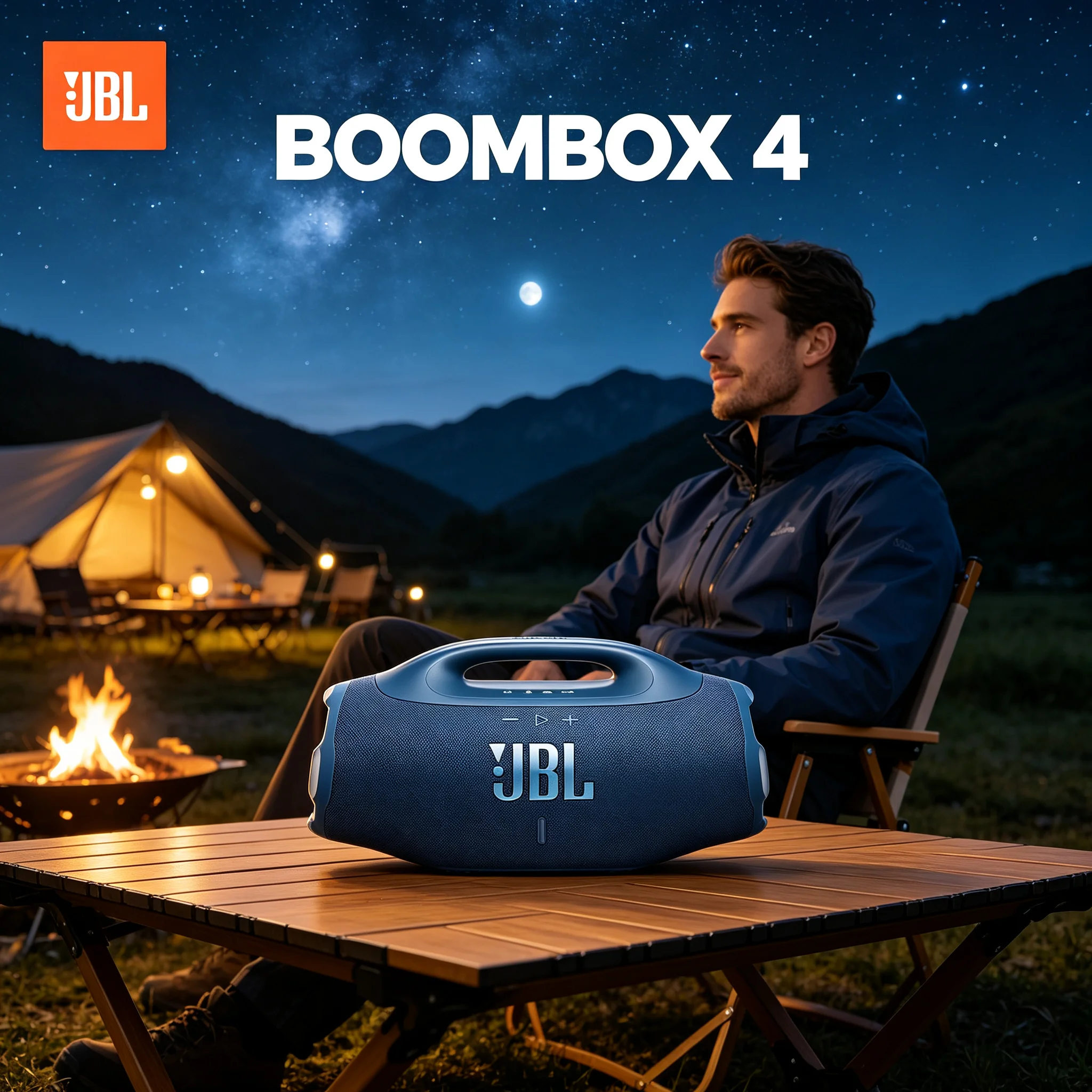 JBL BOOMBOX 4 Large Portable Loudspeaker, 34 Hours Playtime, AI Sound Boost, Low Distortion At High Volume
