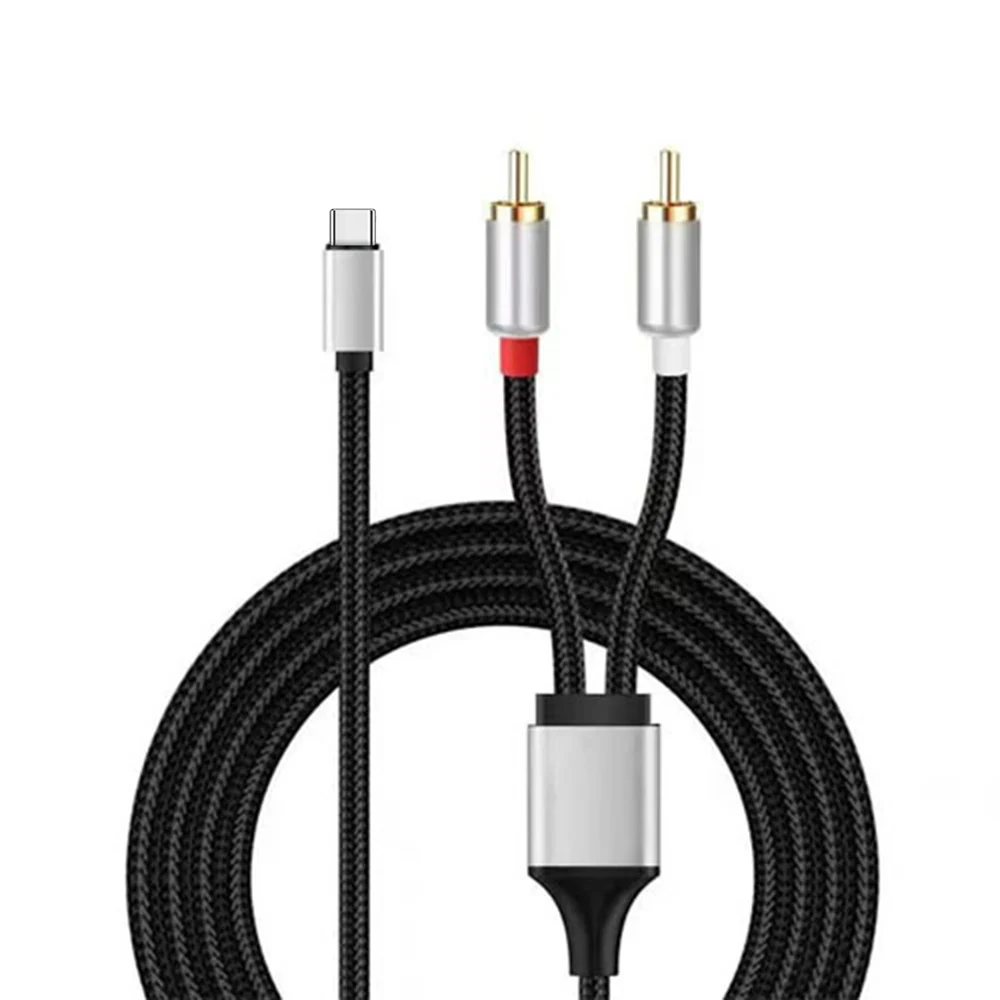 

1m 2m 3m Type-C To 2RCA Y Splitter Cable USB C To R/L RCA Audio Cord for Laptop Tablet SmartPhone Home Theater Amplifier Speaker