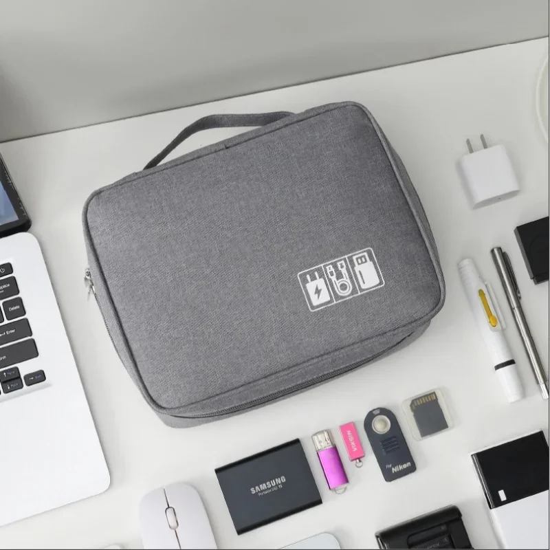 

New multi-functional data cable charger storage bag flat digital bag sorting bag headphone storage bag