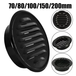 70-200mm Stainless Steel Vent Grille Range Hood Exhaust Pipe Exterior Wall Ventilation Exhaust Vent Grill Black Round Covers