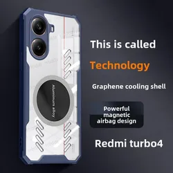 Graphene Heat Dissipation Transparent Case For Xiaomi Redmi Turbo 4 Poco X7Pro 5G For Magsafe Magnetic Car Case