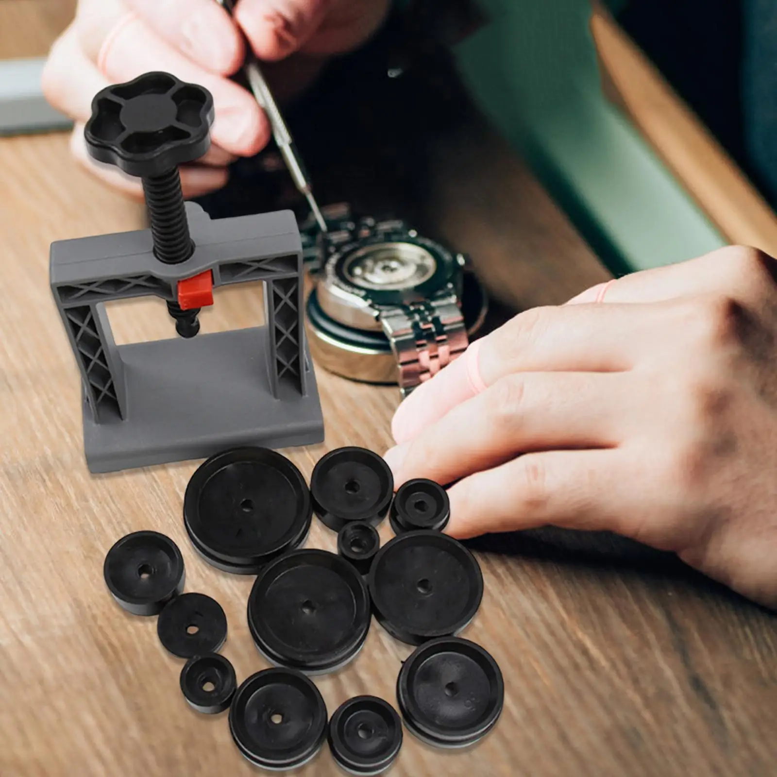 Zestaw narzędzi do zegarmistrzostwa, profesjonalny przyrząd do wciskania lunet, zamykacz dekielków zegarków dla mężczyzn, początkujących, dorosłych, sklepów jubilerskich.