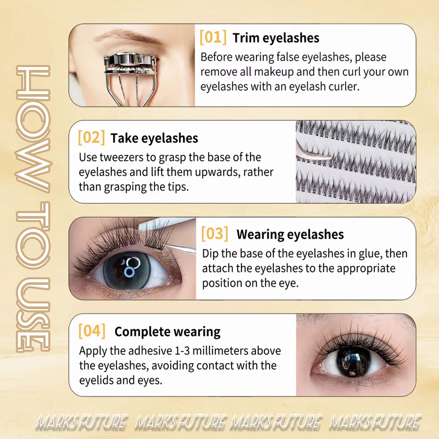 168 Stück Lazy Mermaid Tail Falsche Wimpern, natürlich gekreuzte Cluster-Struktur, langanhaltende Wimpernkrümmung, anfängerfreundlich, weich und leicht, geeignet für den täglichen Gebrauch – Detail 5
