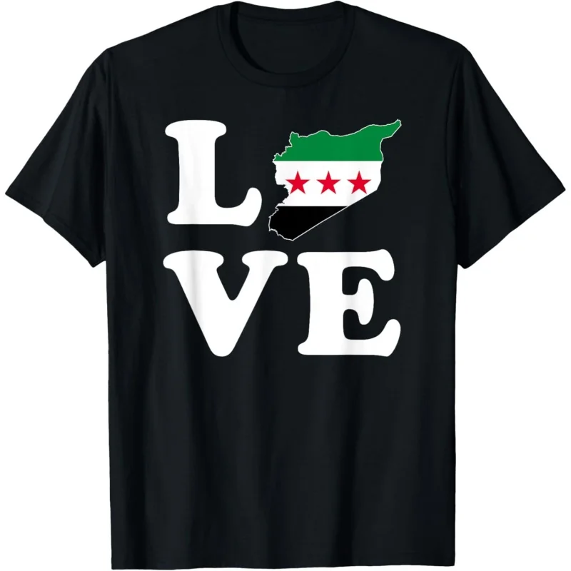 New Syrian Flag Pattern T-Shirt For Men Free Syria 3D Printed Tees Summer Casual Short Sleeves Unisex T Shirts Loose O-Neck Tops