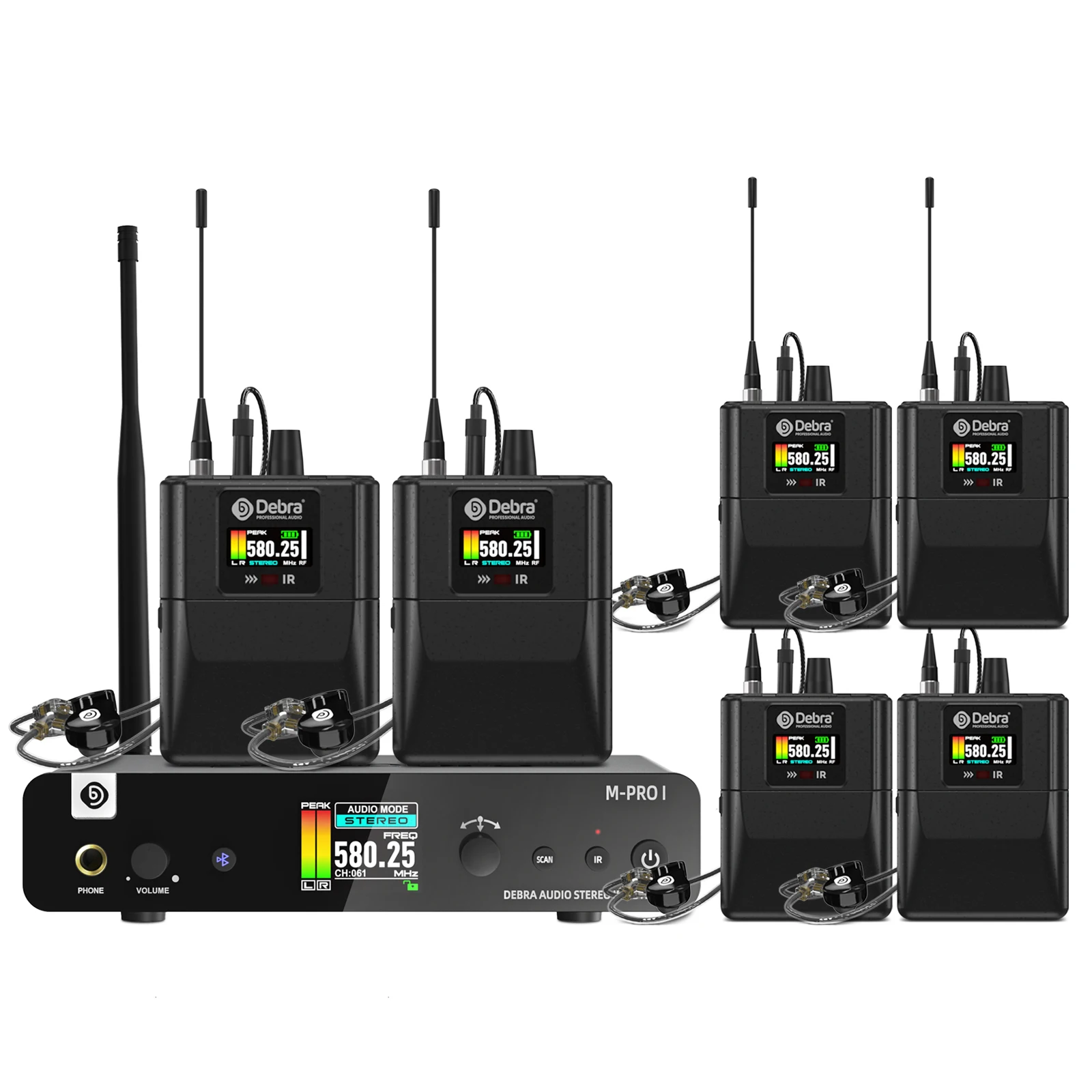 Debra M-PROI In-Ear-Monitoring-System, 560–690 MHz, Bluetooth, 24-Bit/44,1 kHz, 7-Millisekunden Latenz, für Tonstudios – Detail 20