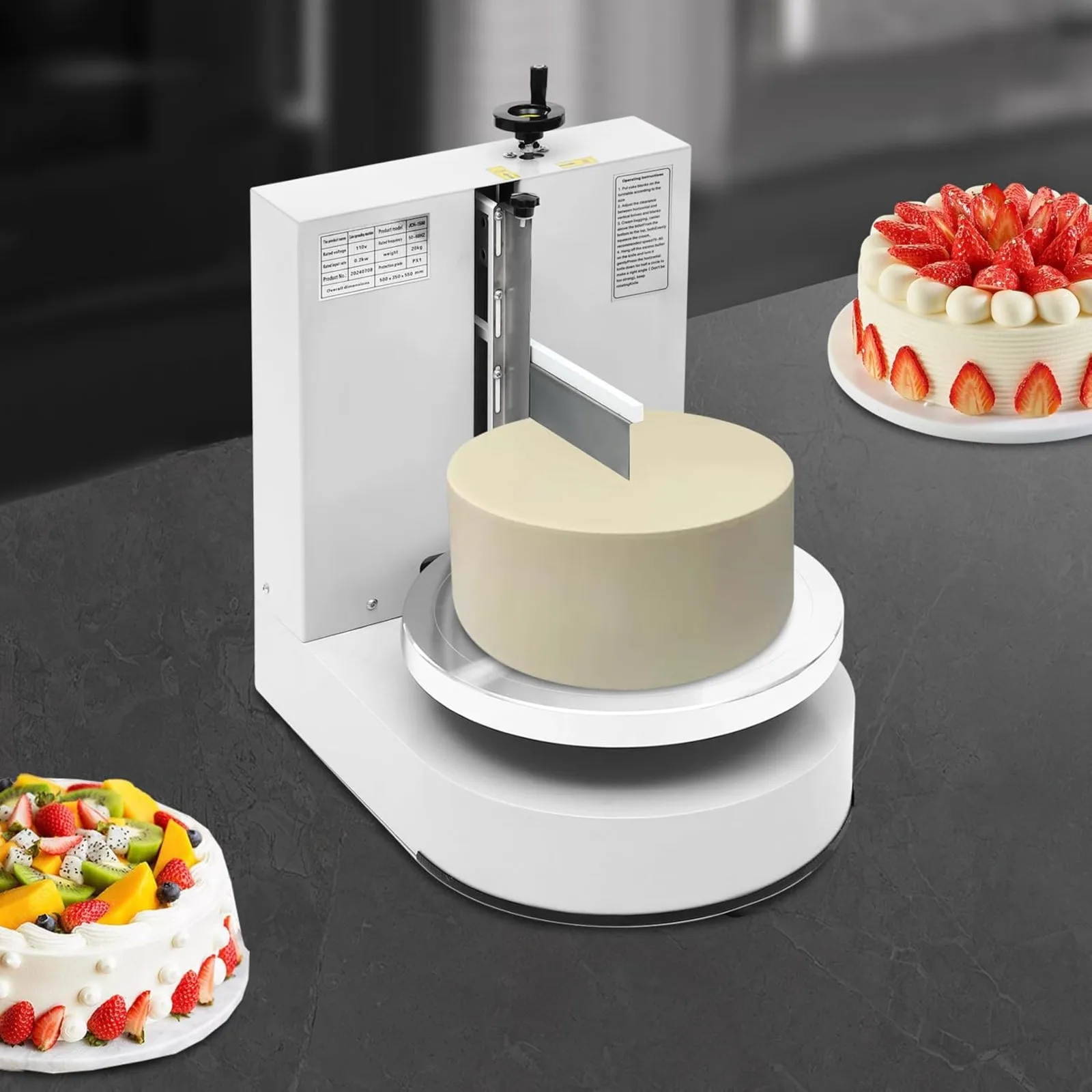 

Birthday Cake Cream Smooth Coating Decoration Machine w/ LCD Display 110V Cake Butter Cream Spreading Machine 200W