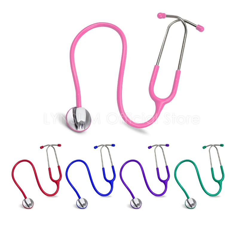 Classic Single Head Medical Cardiology Doctor Professional Heart Cute Estetoscopio Nurse Student Stethoscope with Name Tag