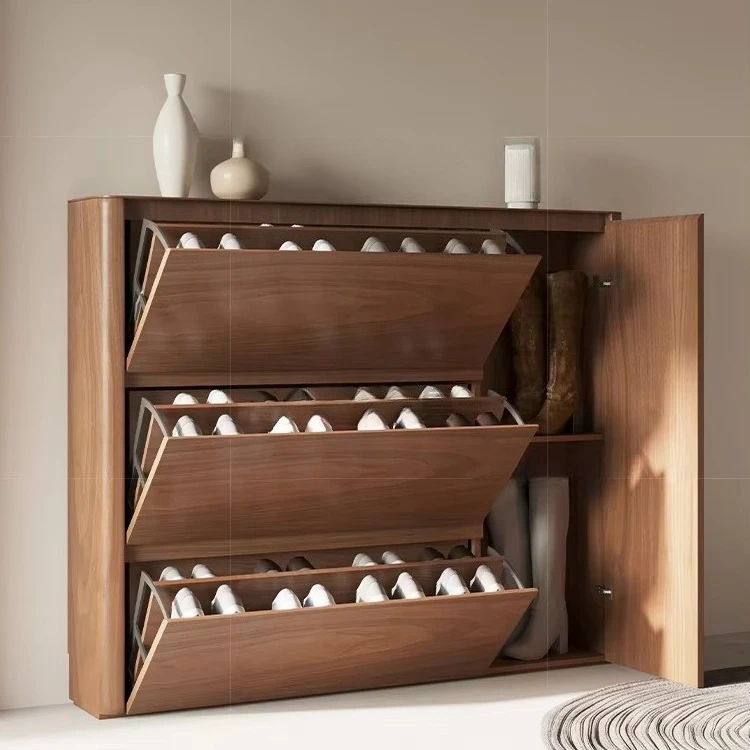 ！@Chinese Factory Supplier Living Room Furniture Smart Shoe Cabinet Modern Wood Shoe Rack Wooden Bench Sideboard Table