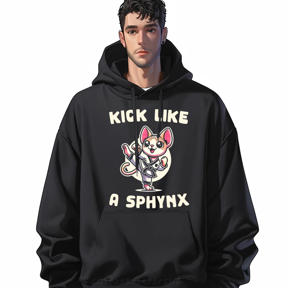 

Kick Like A Sphynx Karate Cat Martial Arts Fun Oversized Hoodie Female Sweatshirts Man Sweatshirts