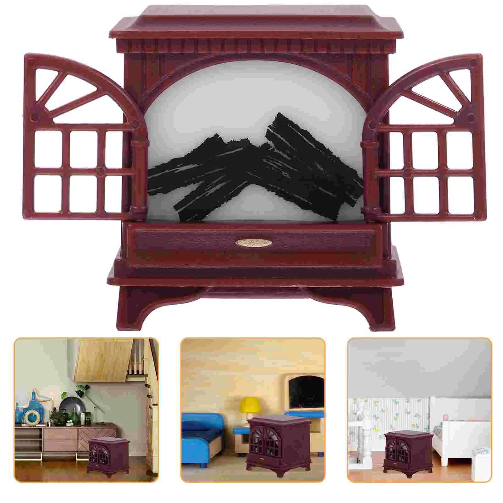 

Dollhouse Mini Fireplace Miniature Furniture Adornment for DIY Decor Model Stove