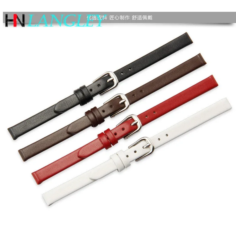 Small Size Width First Layer Cowhide Watch Bands Soft Geunine Leather Watch Band Women\'s Strap 6mm 8mm 10mm 13mm 15mm 17MMBelt