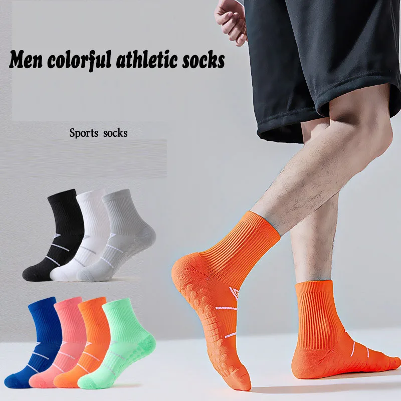 Men Sports Quarter Socks Performance Colorful Athletic Cushion Breathable Marathon Running Basketball Four Seasons Sports Socks