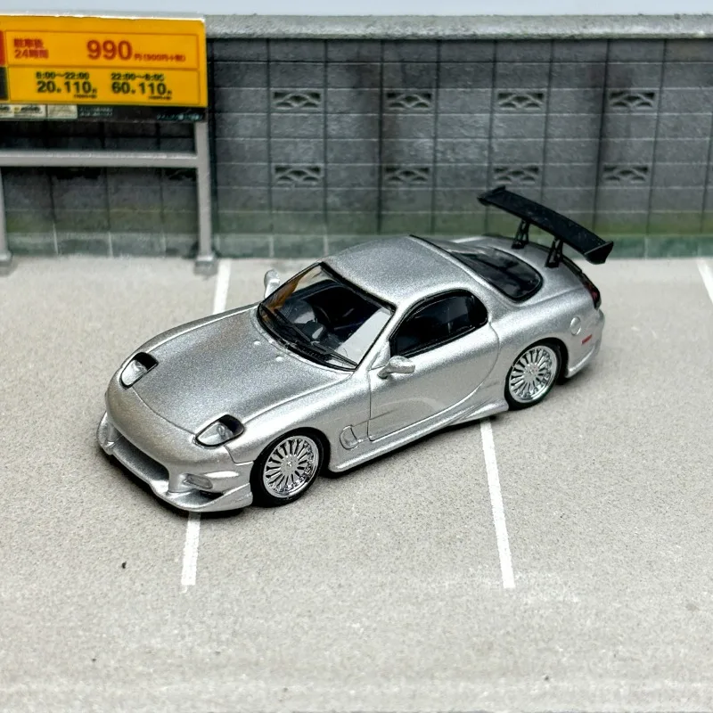 モータルメタルアロイおもちゃの車,マツダrx7ベールサイド,限定版,スケール1: 64,ギフト