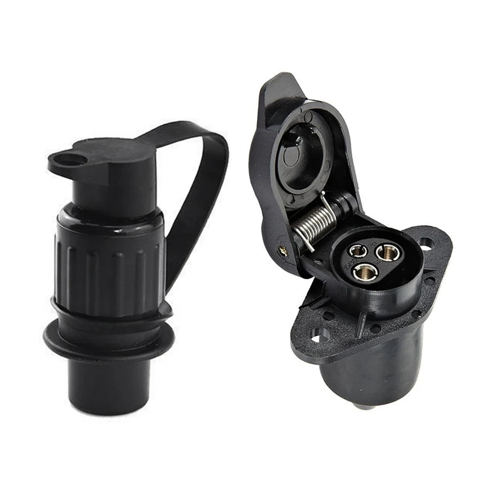 

1 шт., 12 В, 3-контактная вилка для прицепа/розетка, плоские вилки, пластиковый разъем для кабеля европейского прицепа, 3-полюсный разъем для трактора с прицепом