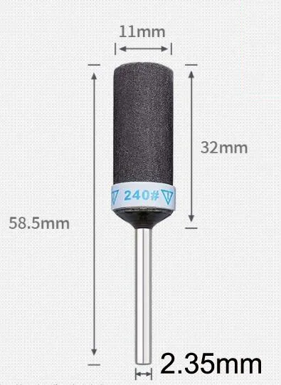 샌딩 밴드 샌딩 드럼 연마 로터리 도구, 그라인딩 휠 헤드 바, 연마 전기 드릴, 100 개, 2.35mm