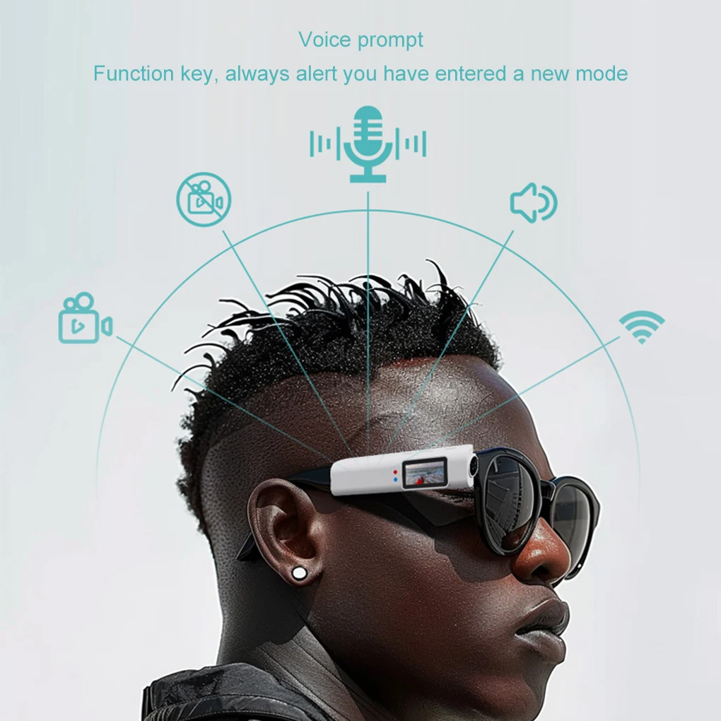 

Glasses Video DV Wearable WiFi Video Camera Camcorder 110°Wide Angle Lens Anti-shake Mini Camera APP Control Portable FPV Camera