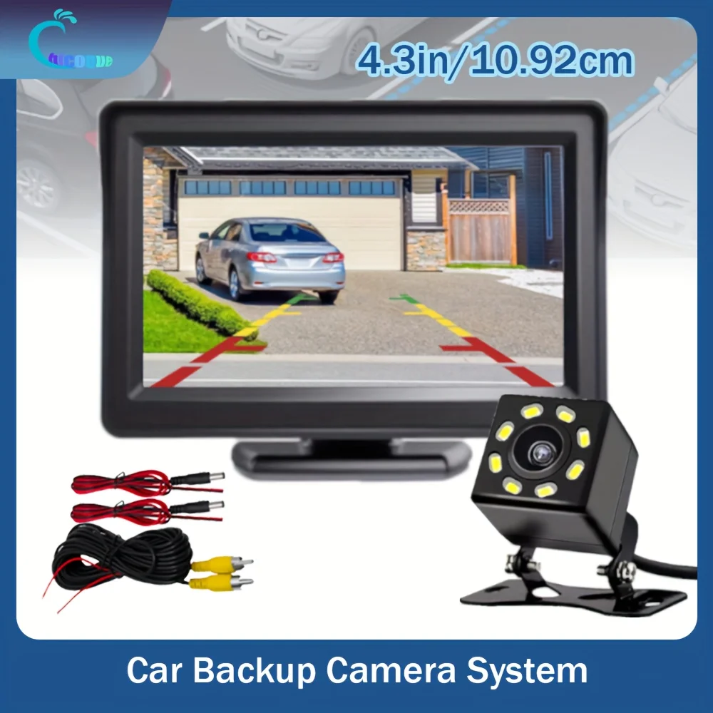 4.3-inch Automotive LCD Display and Automotive Rearview System with 8LED Camera with Night Vision