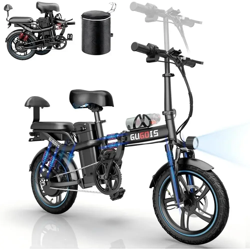 16/20-inch Adult Electric Bike with 750W/1000W Motor, 48V Battery, 45/60 Miles Range, 28/30MPH Speed