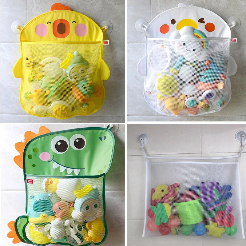 Baby Bathroom Mesh Stroage Bag Cartoon Animal Bath Toys Bags Kids Basket Suction Organizer Network Waterproof Water Toys For Kid