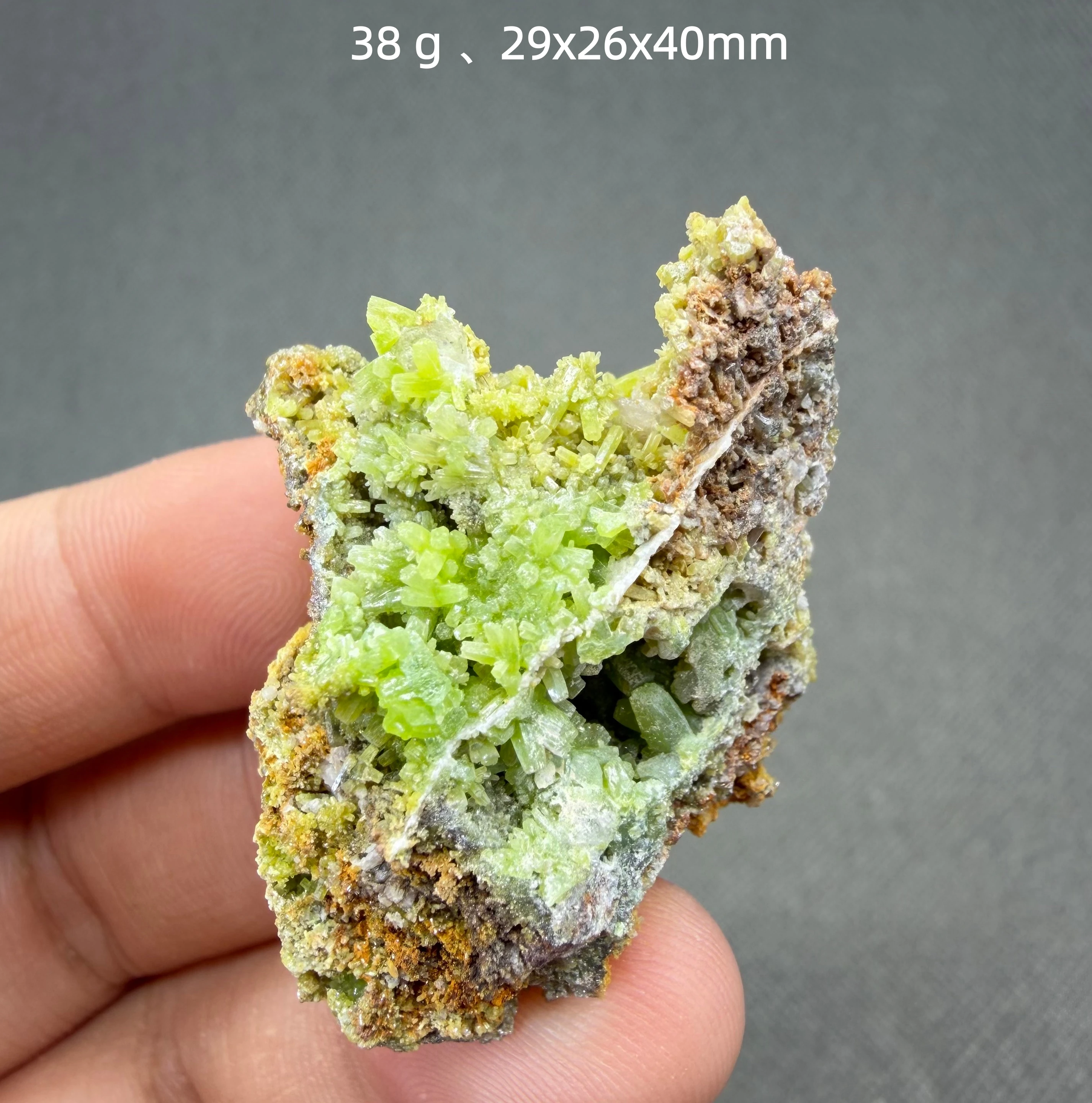 Pyromorphite naturelle rare avec association de quartz, spécimen minéral de qualité collectionneur, 100% naturel