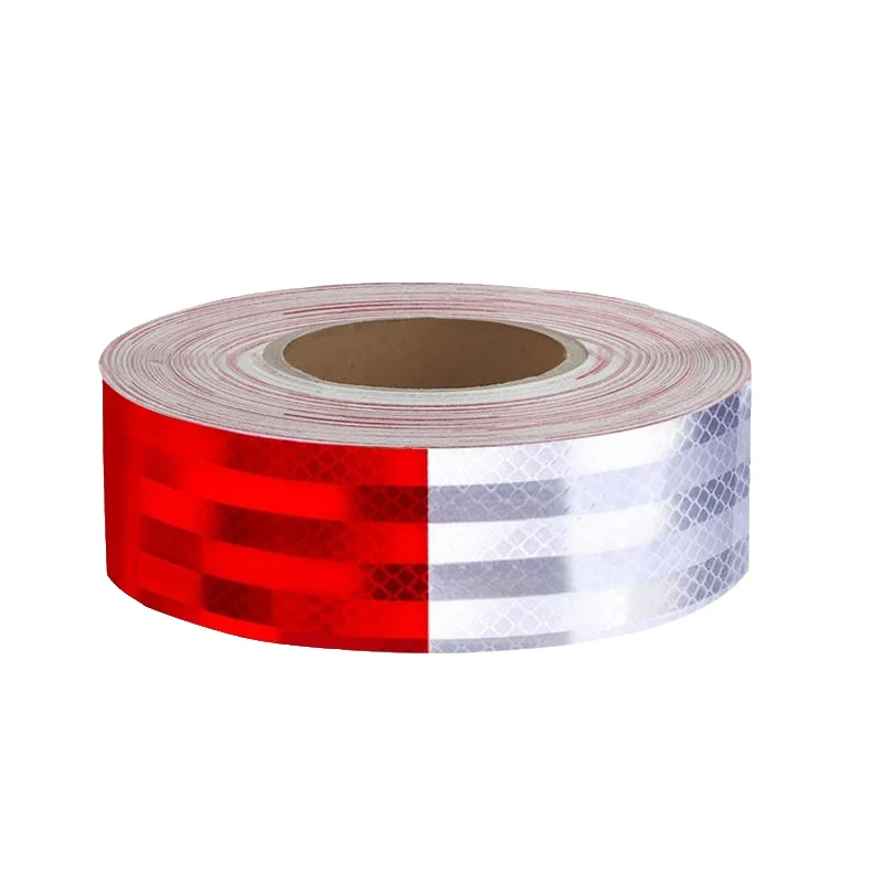 Red and White Warning Tape Truck Reflective Stickers Reflective Tape Car Sticker Safety Warning Label Tape Security Protection