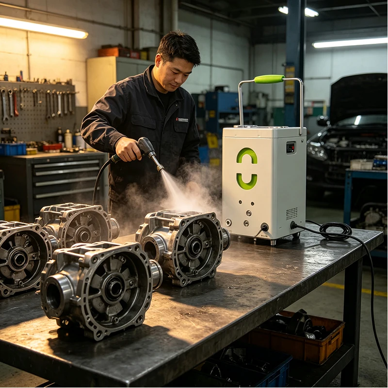 Dry Ice Cleaning Equipment Compact Mini Automotive Parts Cleaner for Engine Bay Carbon Oil Grease Removal and Maintenance