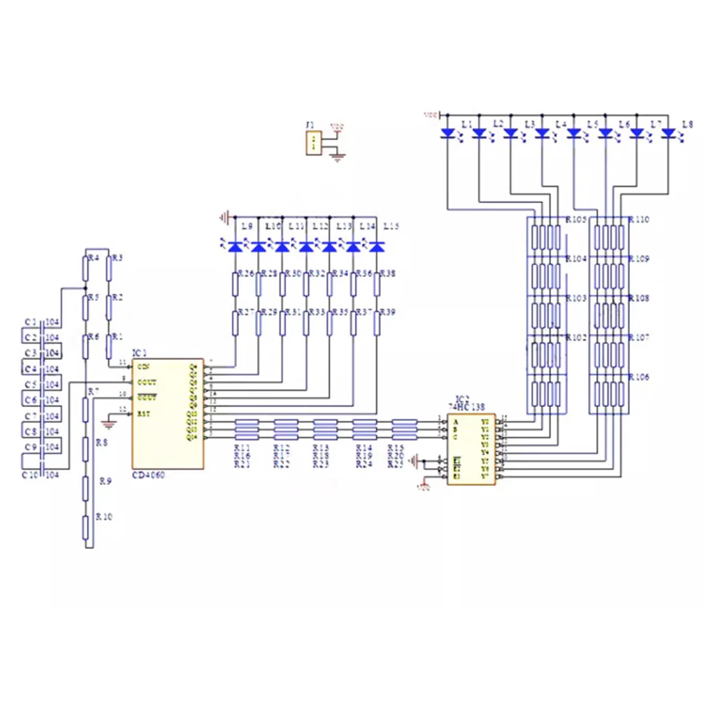 DIY Electronic Kit 15-way lantern controller kit SMD component welding practice board parts DX-TP12 Welding Learning
