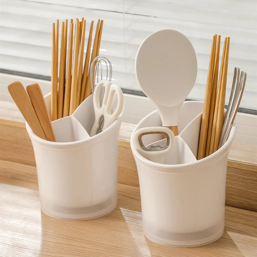 

Kitchen Chopstick Cylinder Double Drainable Cutlery Organizer Spoon Fork Storage Rack Chopstick Holder Chopstick Case