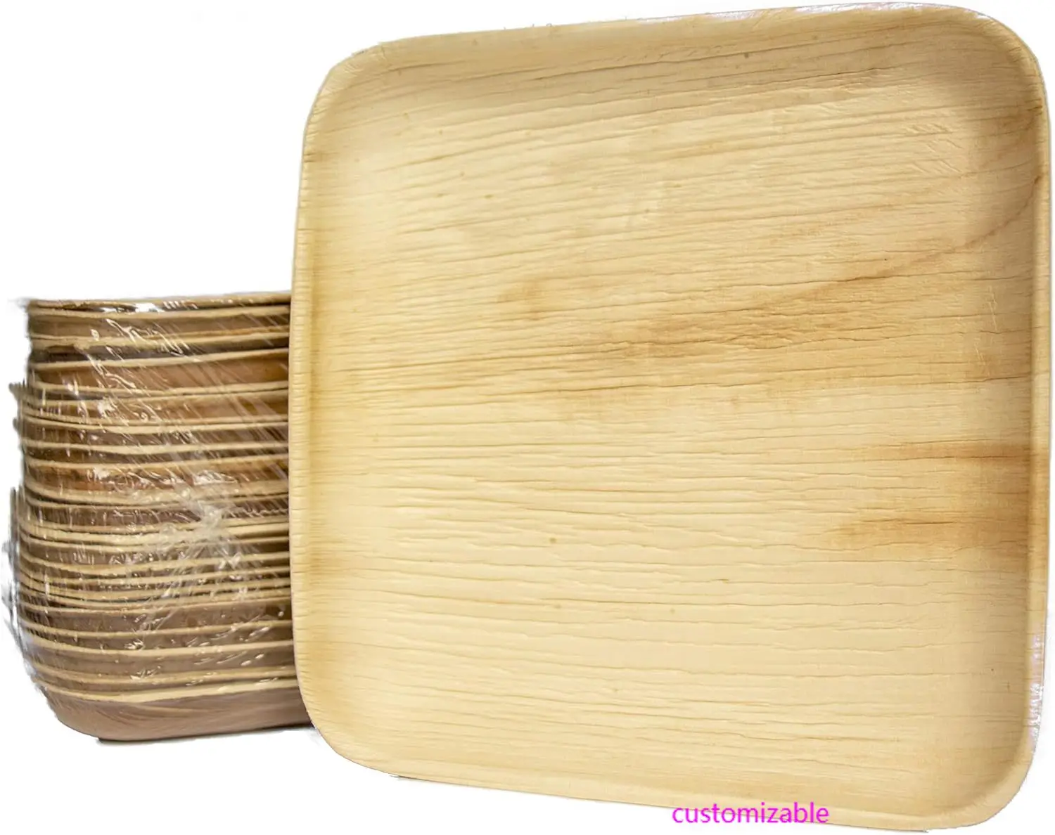 

Disposable Party Plates Square 8" [200] Eco Friendly Palm Leaf Plates Biodegradable For Party,BBQ,Camping,Wedding | Bamboo