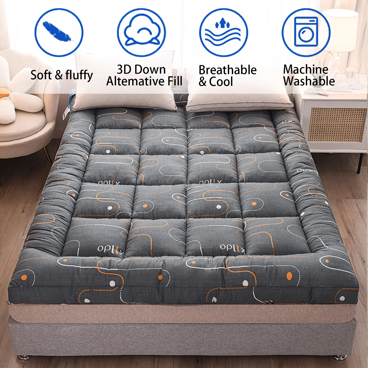 Thickened mattress, 3D fiber soft cushion, household bedroom mattress, rental special single student dormitory non slip mattress