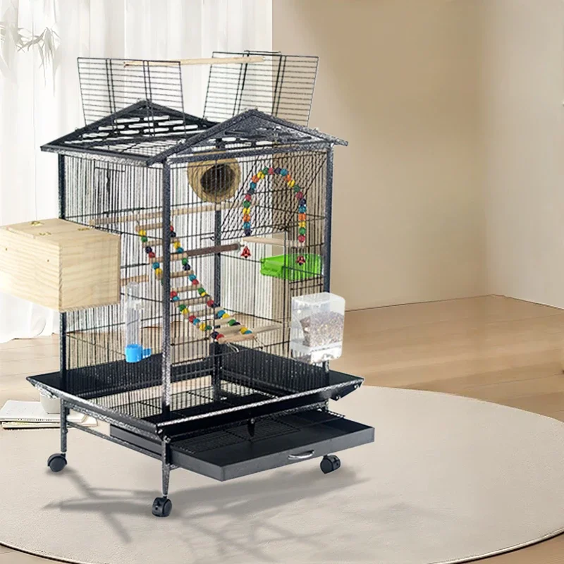 

Feeder Mochila Bird Cage Canarios Black Nest Palomas Parrot Cage Passaros Budgie Outdoor Cage Pour Oiseaux Pet Supplies CY50BC