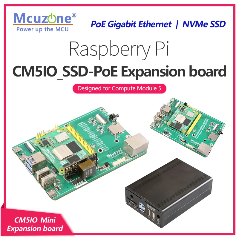 Raspberry Pi CM5IO_SSD-PoE board,NVMe SSD,5V4.5A POE Ethernet.Scalable CAN, UART,8ADC,ISO RS485,RS232,4G LTE