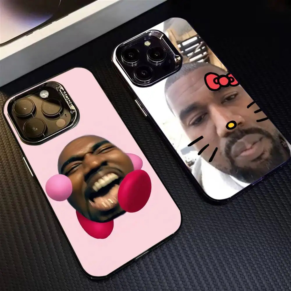

Funny K-Kany W-West YE Phone Case For iPhone 16 17 15 14 12 13 Pro Max Black Color Shockproof Cover