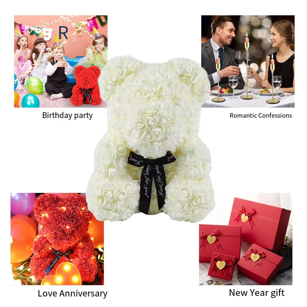 Handmade Rose Bear Timeless And Thoughtful Present Stylish And Trendy Handmade Rose Flower Bear