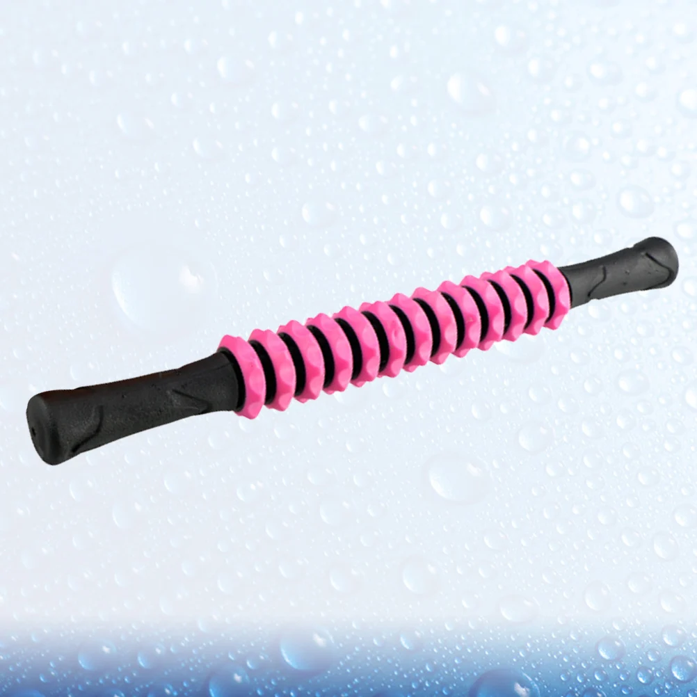

Розовая пластиковая массажная палочка, роликовый массажер, прочный стержень для расслабления всего тела для рук, шеи, талии, плеч, теленка, бедер, успокаивающий