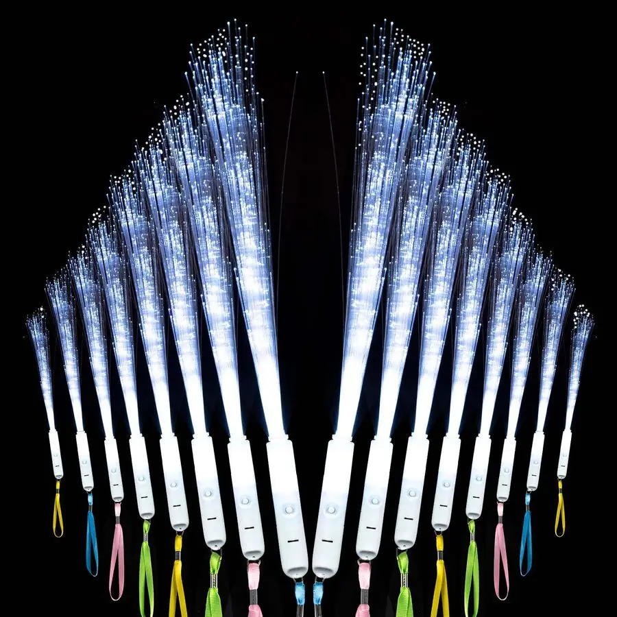 

White Fiber Optic Wands,3 Models Wedding Sparklers,Glow Sticks Light up Sticks Led Light Wands Fit Wedding Bridal Shower Birthda