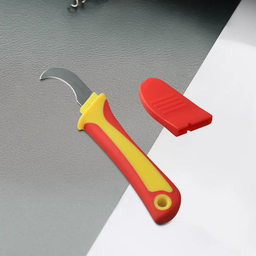 Insulated Electrician Knife - Straight/Curved/Hook Fixed Blade, Cable Stripping Snips & Wire Stripper Peeling Hand Tool - view 5