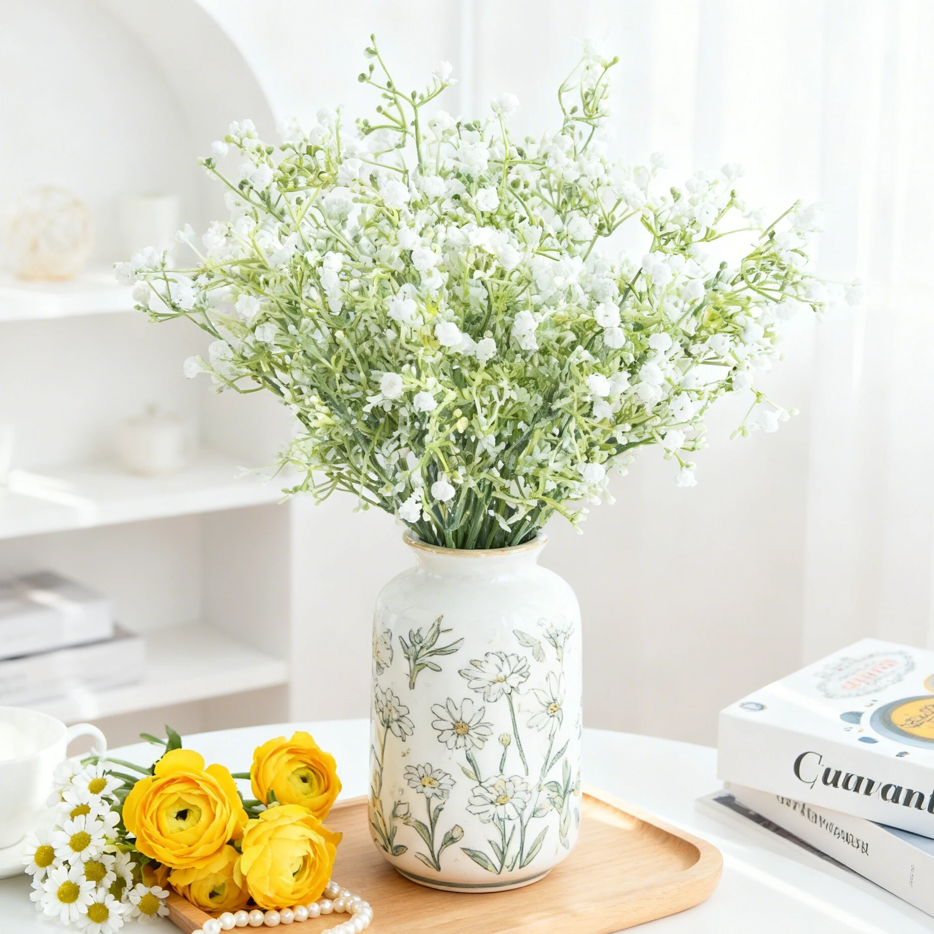 1pc Künstliche Blumen Simulierte Pflanzen Gypsophila Festival Hochzeit Brautstrauß Valentinstag Wohnkultur Vase Tisch Diy Box Billig